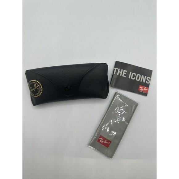 Ray-Ban Authentic Black Leather Case with Cleaning Cloth NEW - Picture 5 of 5